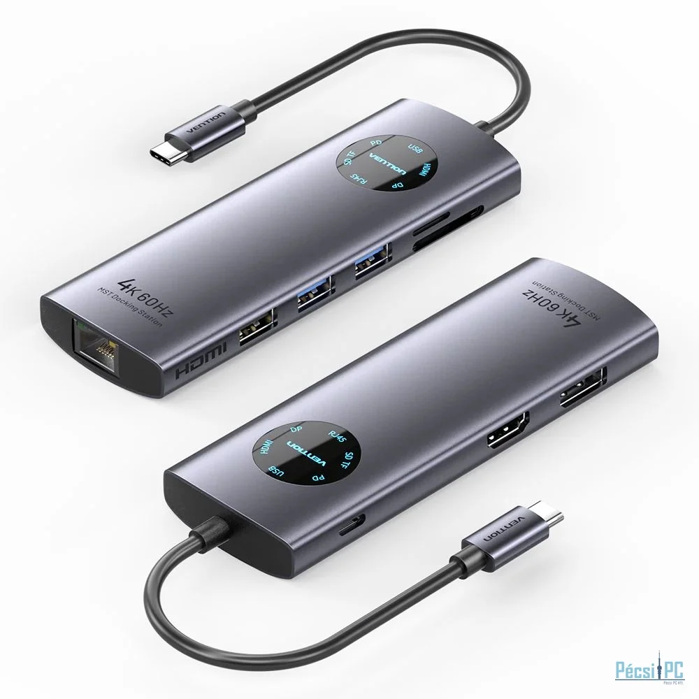 Vention 9-in-1 USB-C MST Docking Station Grey
