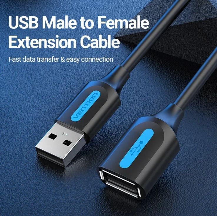 Vention USB 2.0 A Male to A Female Extension Cable 2m Black