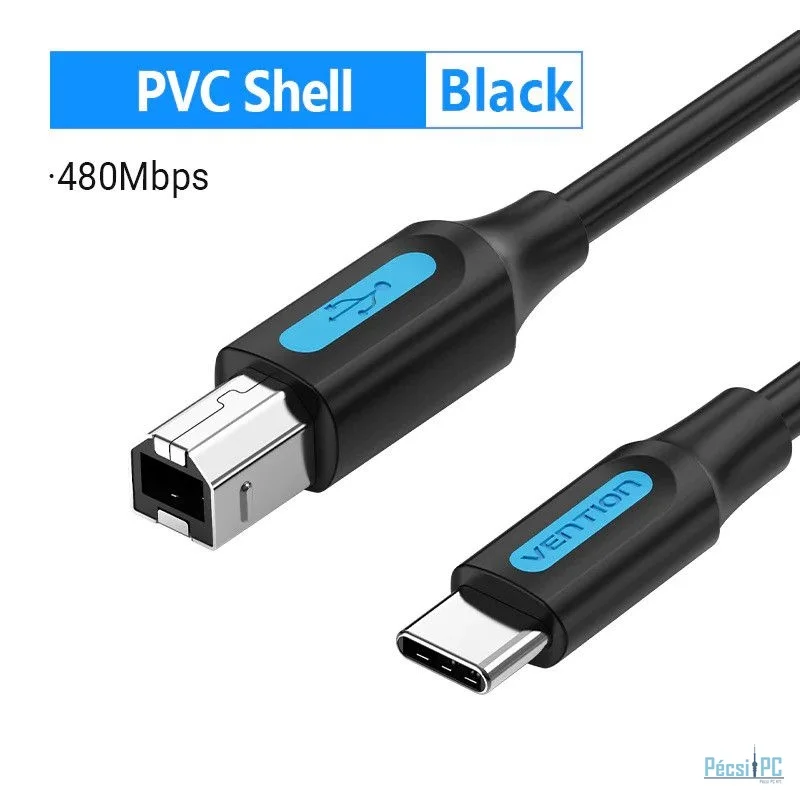 Vention USB 2.0 C to USB 2.0 B Printer Cable 1m Black