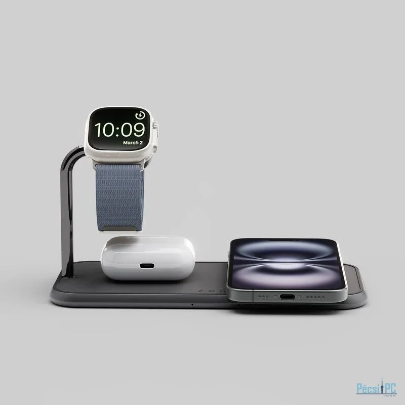 Zens Dual+Watch Aluminium Wireless Charger Black