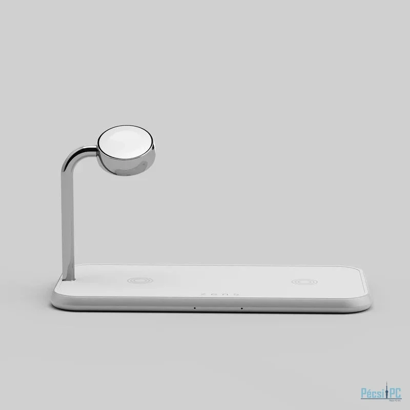 Zens Dual+Watch Aluminium Wireless Charger White