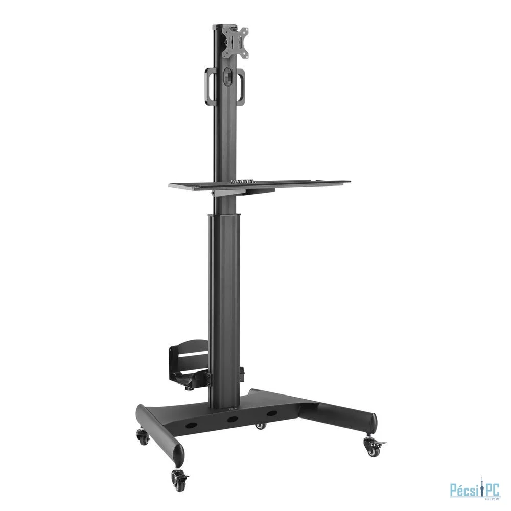 ACT Mobile Workstation for a single monitor with CPU mount keyboard and mouse tray Black