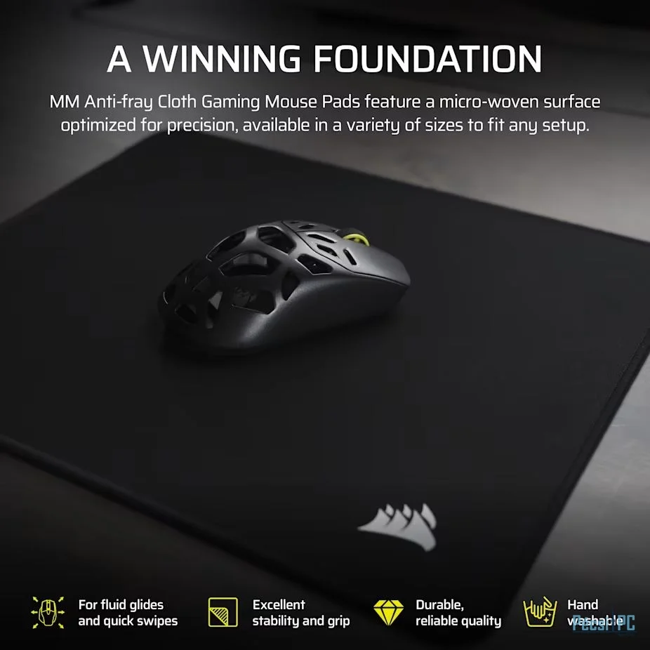 Corsair MM Anti-fray Cloth Medium Gaming Egérpad Black