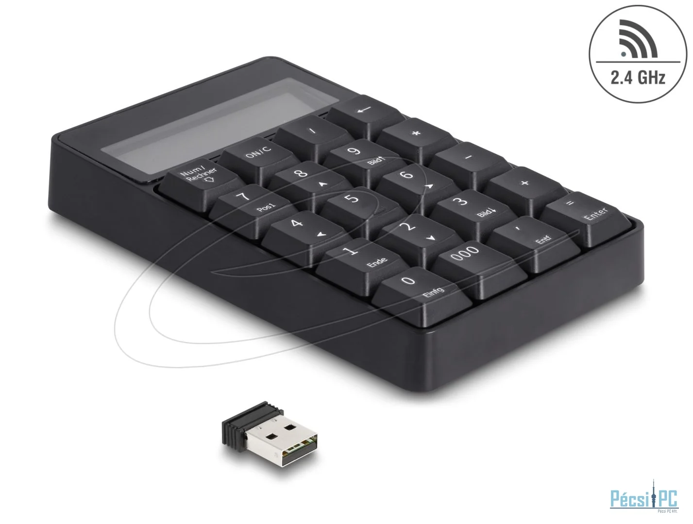 DeLock 2in1 Wireless Numeric Keypad Black