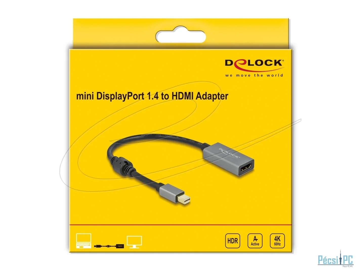 DeLock Active mini DisplayPort 1.4 to HDMI Adapter 4K 60 Hz Black