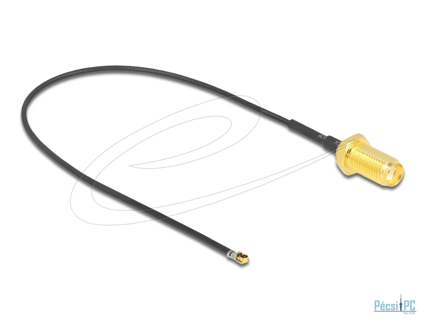 DeLock Antenna Cable SMA jack bulkhead to I-PEX Inc MHF 4L LK plug 1.37 20cm Black