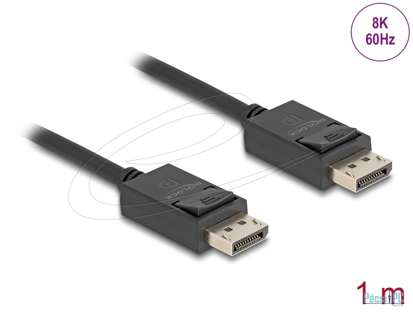 DeLock DisplayPort 16K 30 Hz/8K 60 HzCable 1m Black