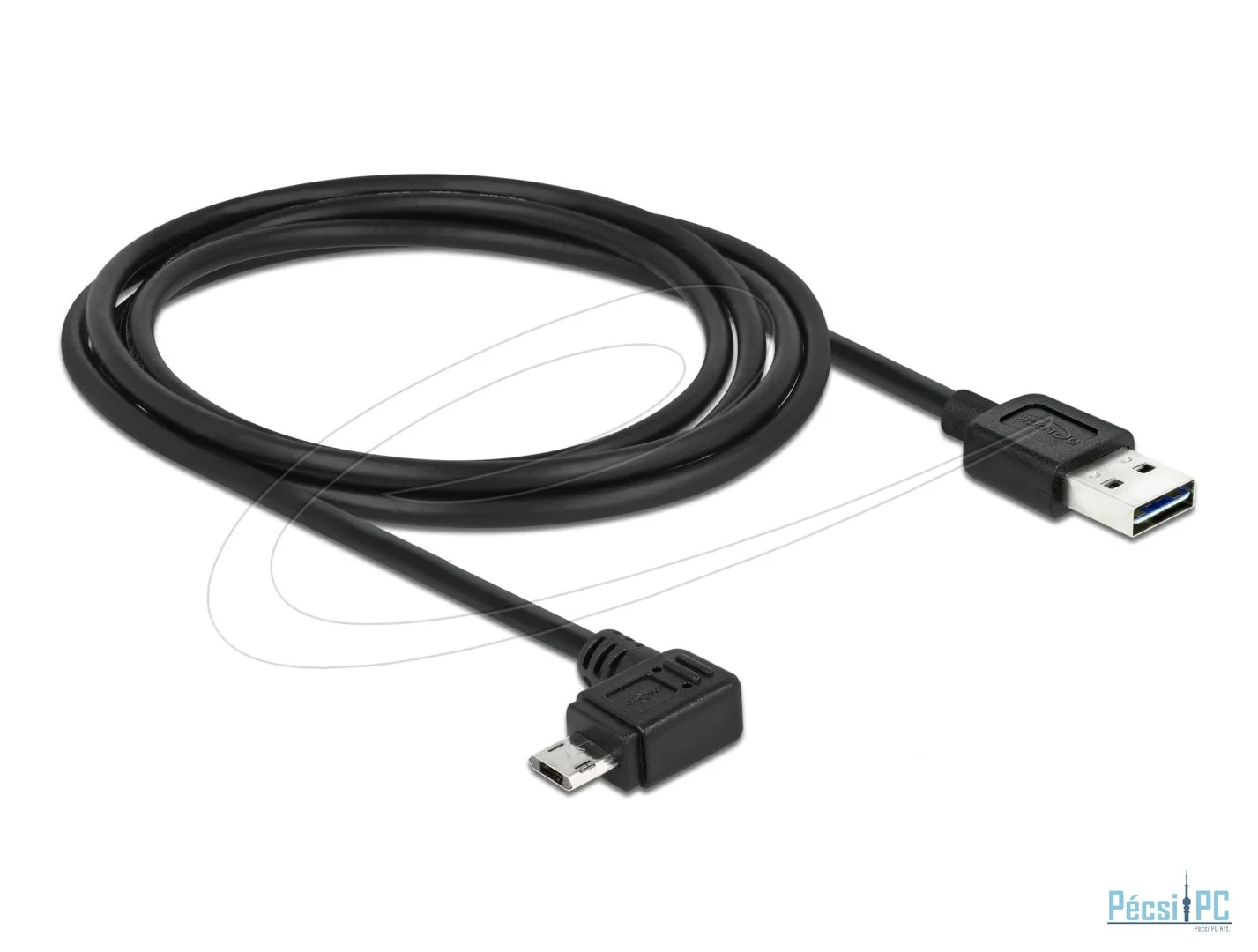 DeLock EASY-USB 2.0 Type-A male > EASY-USB 2.0 Type Micro-B male angled left/right 2m Black