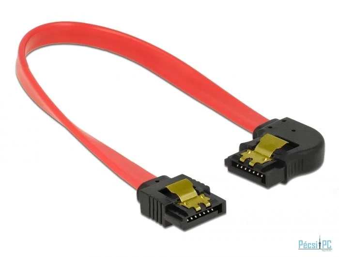 DeLock SATA 6 Gb/s Cable straight to left angled 20cm Red