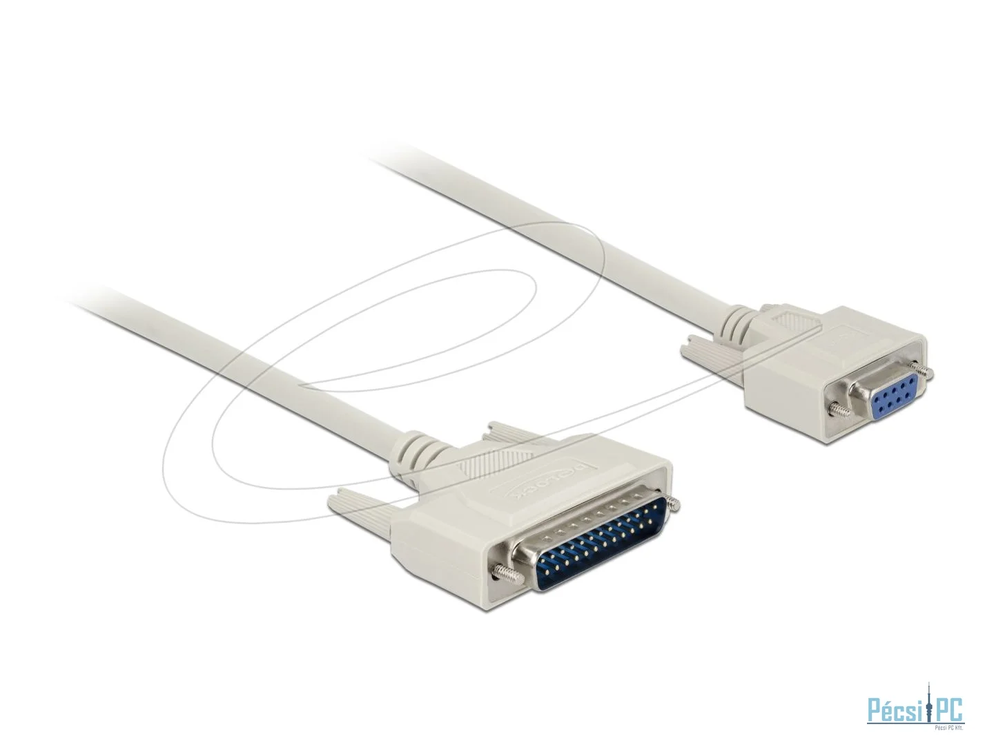 DeLock Serial Cable D-Sub 25 male to D-Sub 9 female 1m White