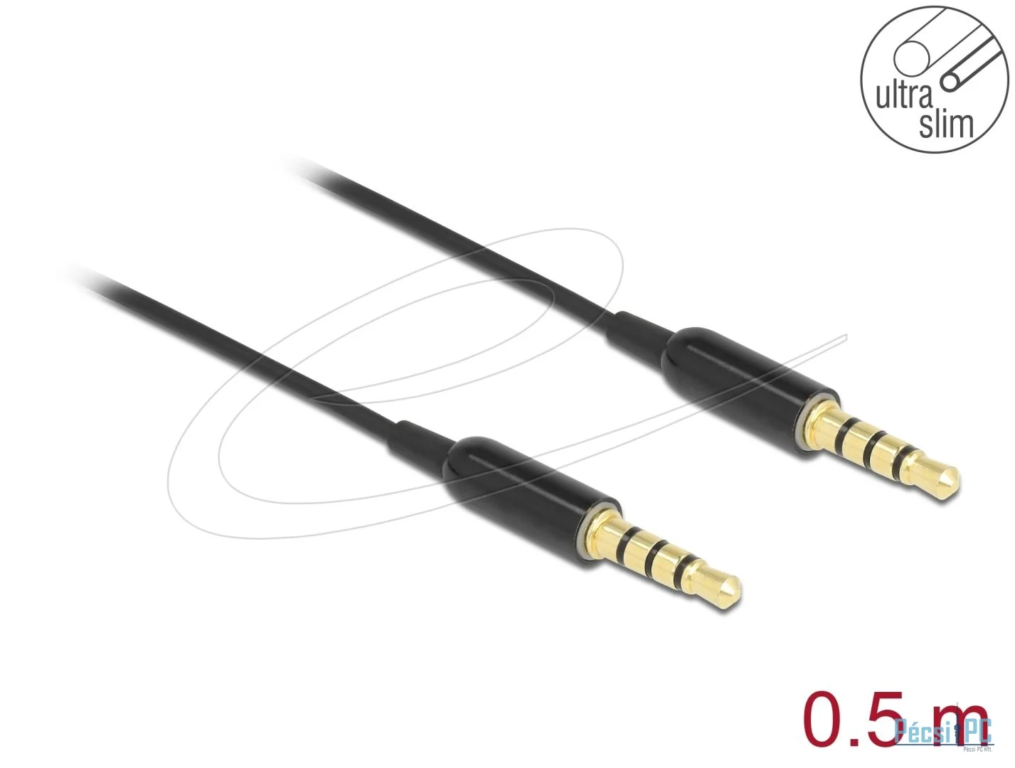 DeLock Stereo Jack 3.5mm male to male cable 0,5m Black