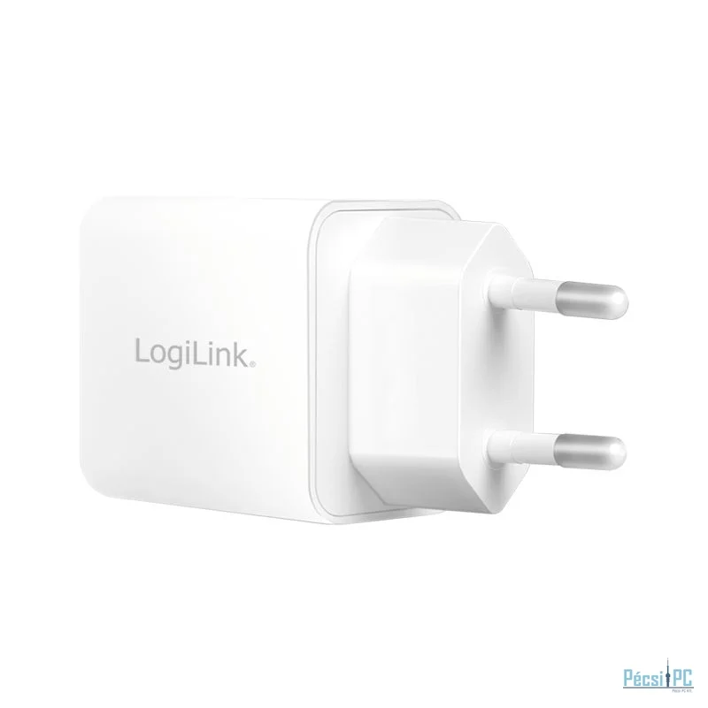 Logilink USB-A/C charger 20W GaN 2-port 1x USB-C (PD) 1x USB-A White