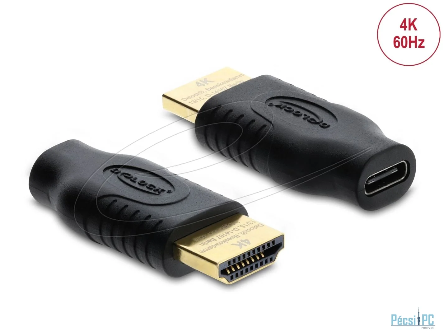 DeLock USB Type-C to HDMI 4K 60Hz adapter Black