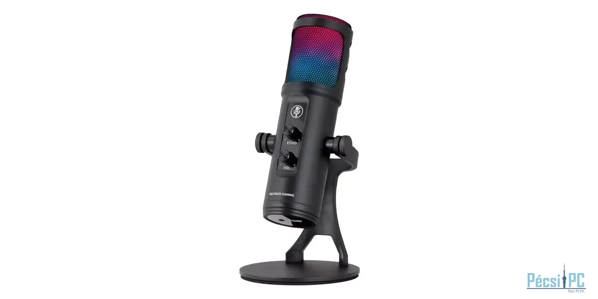 Deltaco RGB Streaming Microphone Black