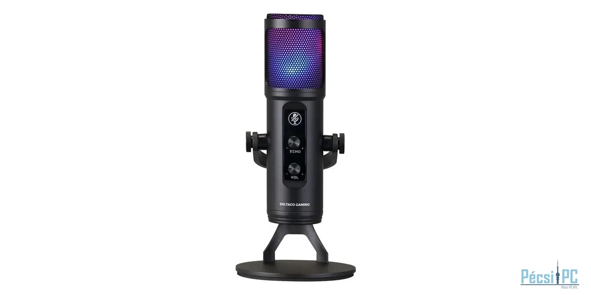 Deltaco RGB Streaming Microphone Black