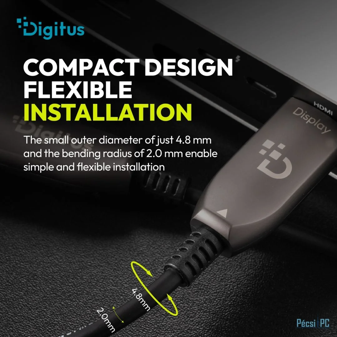 Digitus HDMI AOC Hybrid Fiber Optic Cable UHD 8K 60m Black