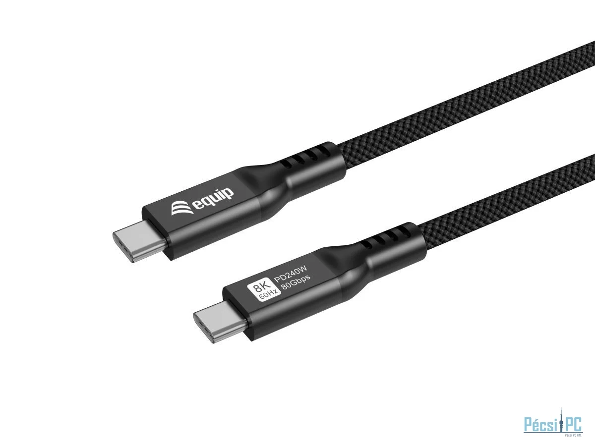 EQuip USB4 Cable USB-C Male to USB-C Male 1.2m 80Gbps PD 3.1 240W 8K/60Hz Thunderbolt 3/4 Compatible Black