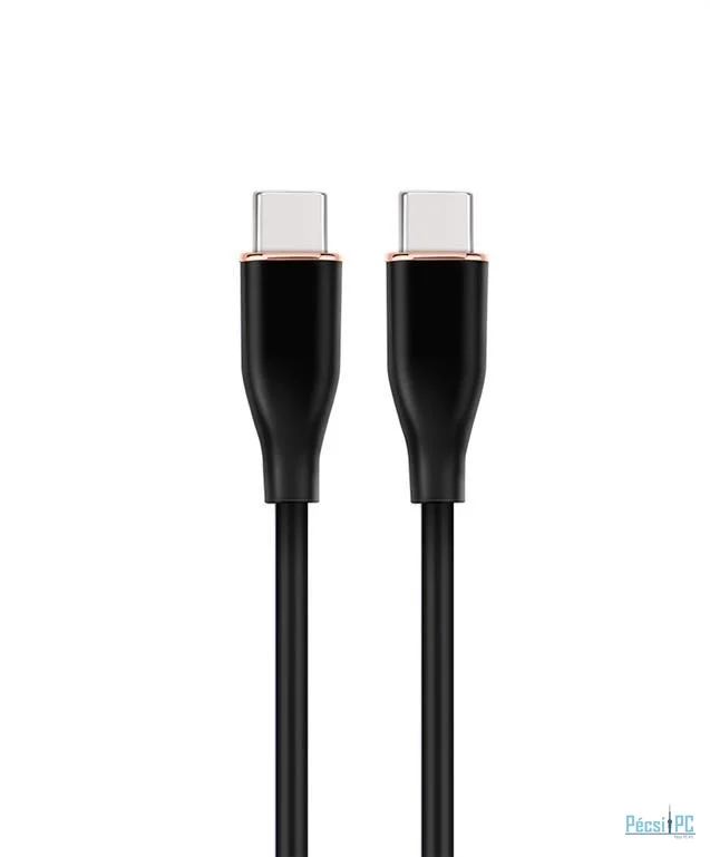 Gembird CC-USB2S-CMCM-1.5M-BK Premium silicon Type-C Power Delivery (PD) charging & data cable 1,5m Black