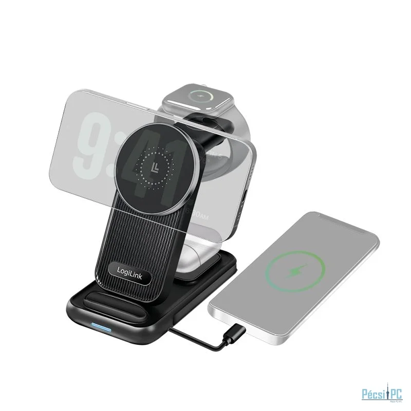 Logilink 4-in-1 charging station Apple MagSafe compatible 20,5W Black