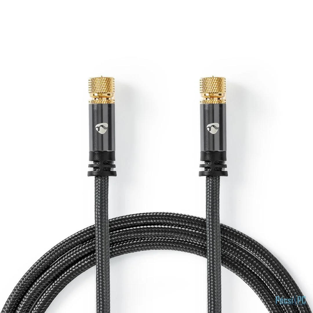 Nedis F Male - F Male Satellite & Antenna Cable 5m Gun Metal Grey