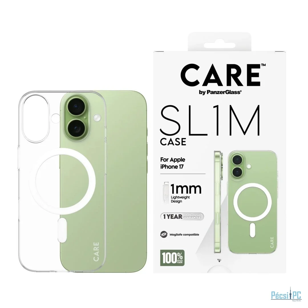 PanzerGlass Care slim MagSafe case for iPhone 17 Transparent