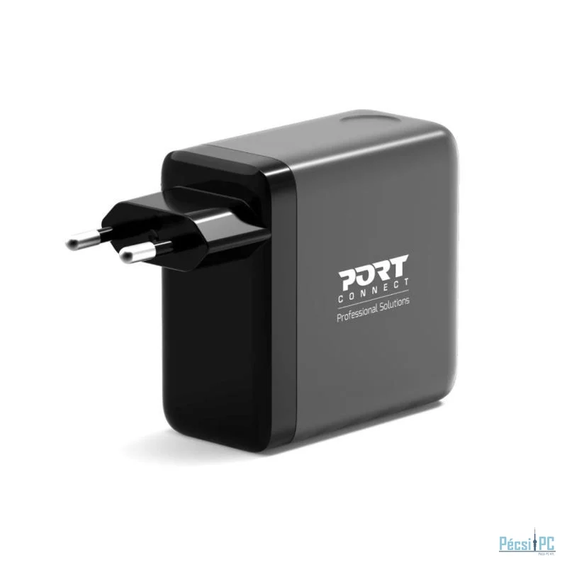 Port Designs GaN² wall charger 140W PD 3.1 OLED screen with 2M USB-C cable