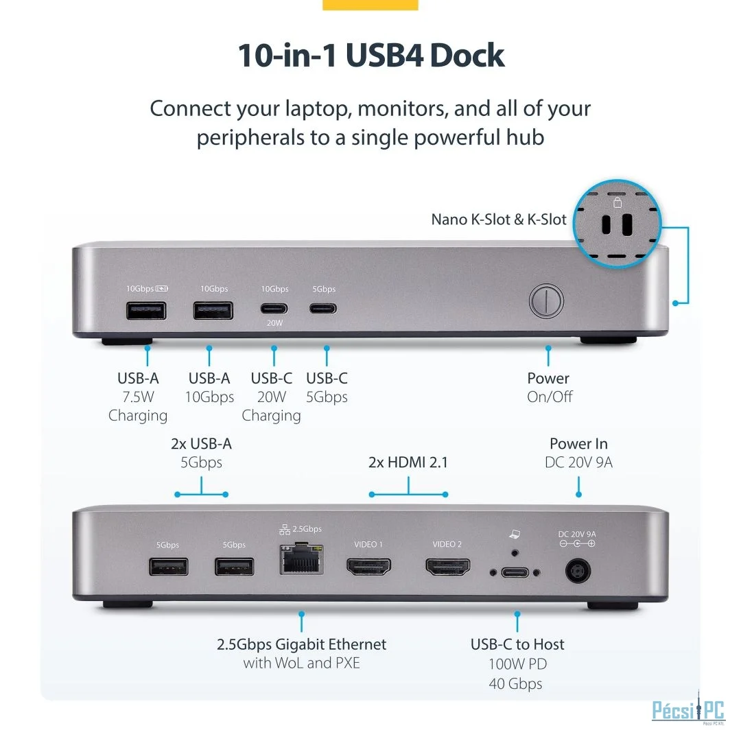 Startech Dual-Monitor USB4 Docking Station