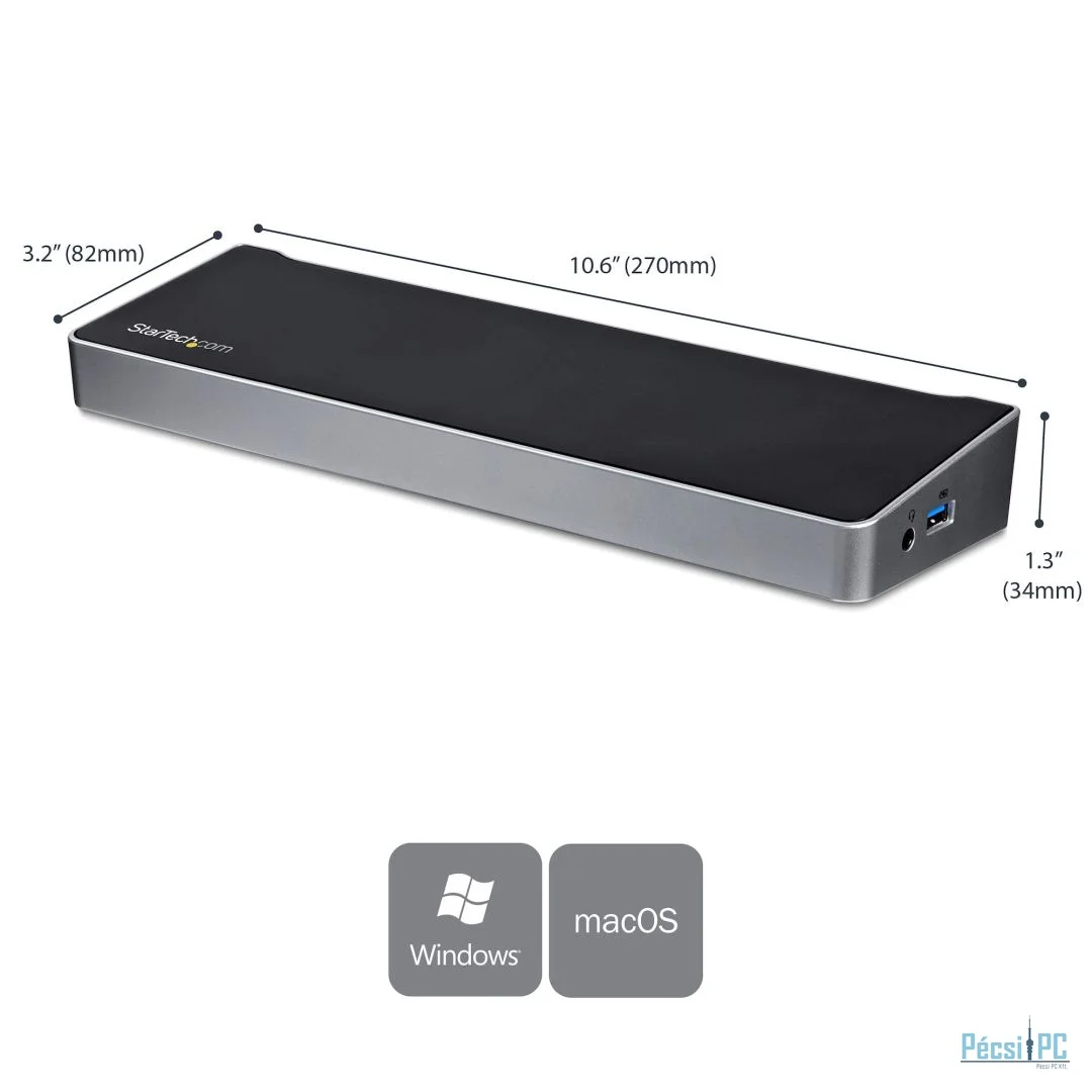 Startech Triple Monitor USB 3.0 Docking Station with 2x 4K DisplayPort & HDMI - 5 Port USB-A Hub
