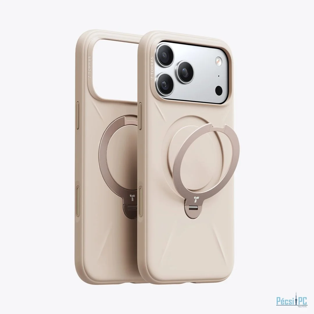 Torras Ostand Q3 Silicone case for iPhone 17 Pro Dessert Gold