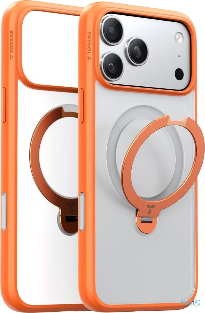 Torras Ostand Q3 Spin case for iPhone 17 Pro Energy Orange