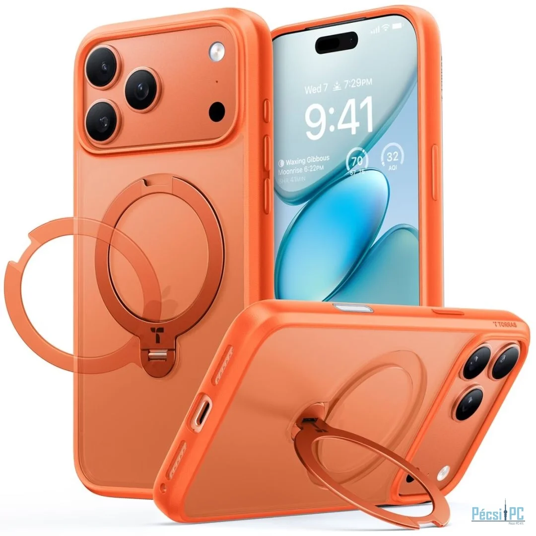 Torras Ostand Q3 Spin case for iPhone 17 Pro Energy Orange