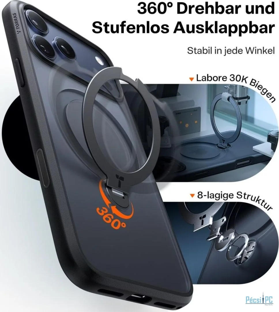 Torras Ostand Q3 Spin case for iPhone 17 Pro Max Black