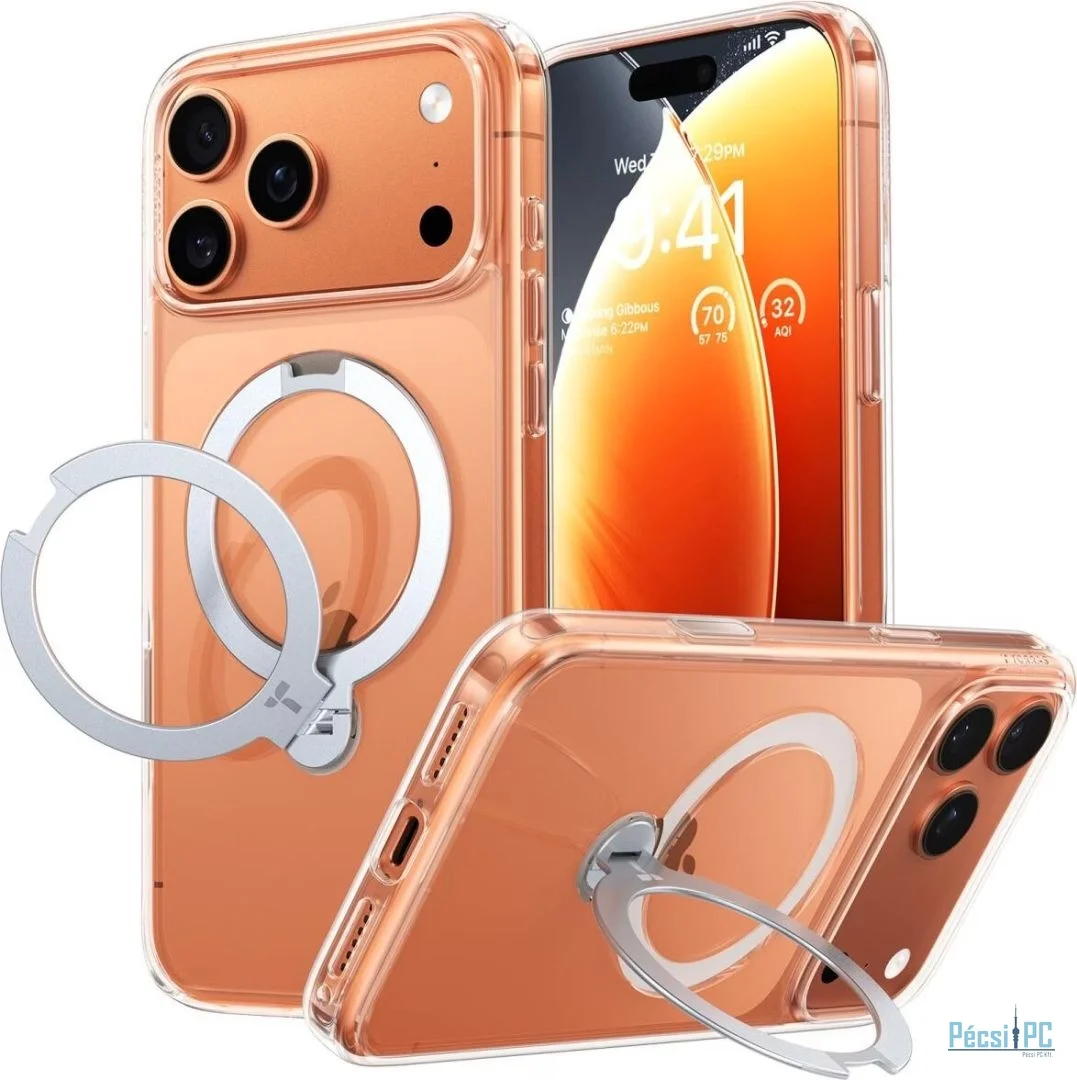 Torras Ostand Q3 Spin case for iPhone 17 Pro Max Clear