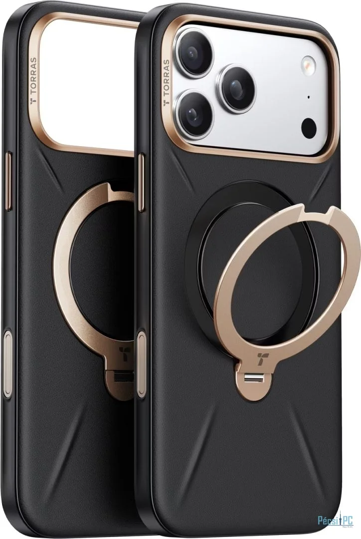 Torras Ostand Q3 Vegskin for iPhone 17 Pro Obsidian Black