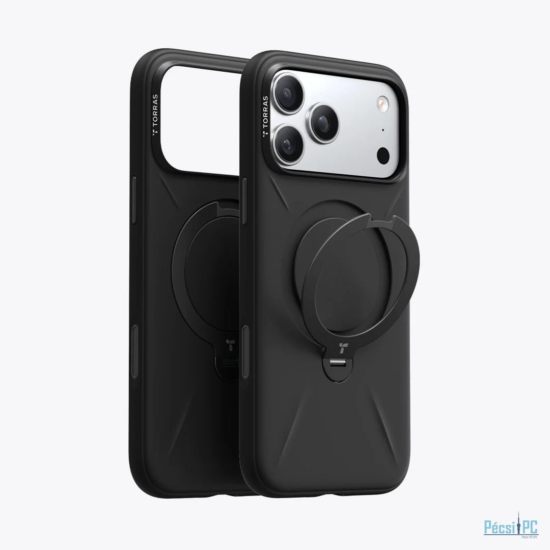 Torras Ostand Q3 Silicone case for iPhone 17 Pro Obsidian Black