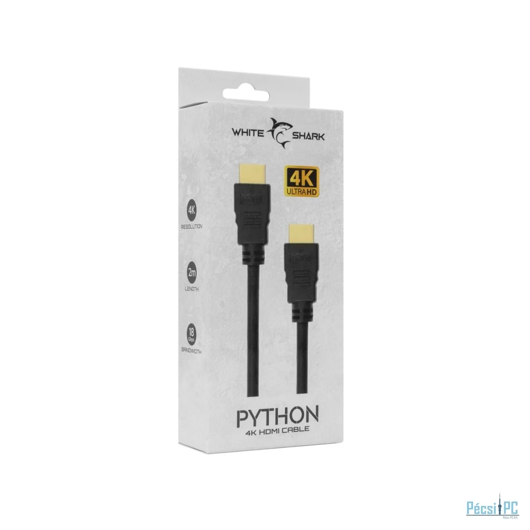 White Shark PYTHON 4K HDMI-HDMI kábel (M-M) 2m Black