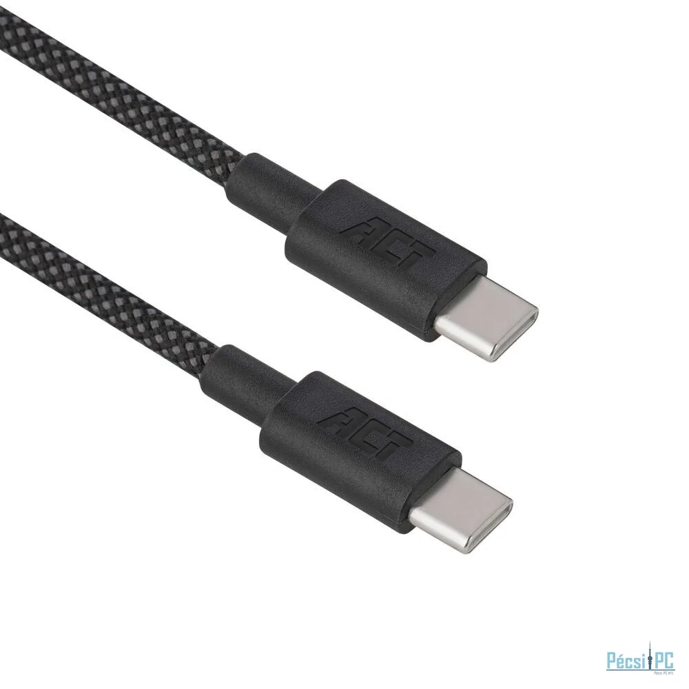 ACT USB 2.0 60W charging/data cable USB-C to USB-C 2m Black