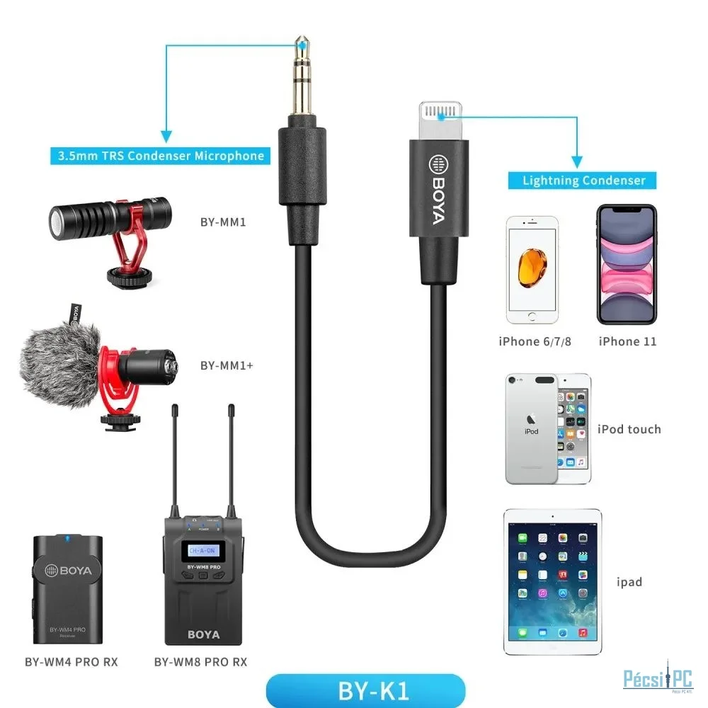 BOYA BY-K1 Microphone Audio Cable Black