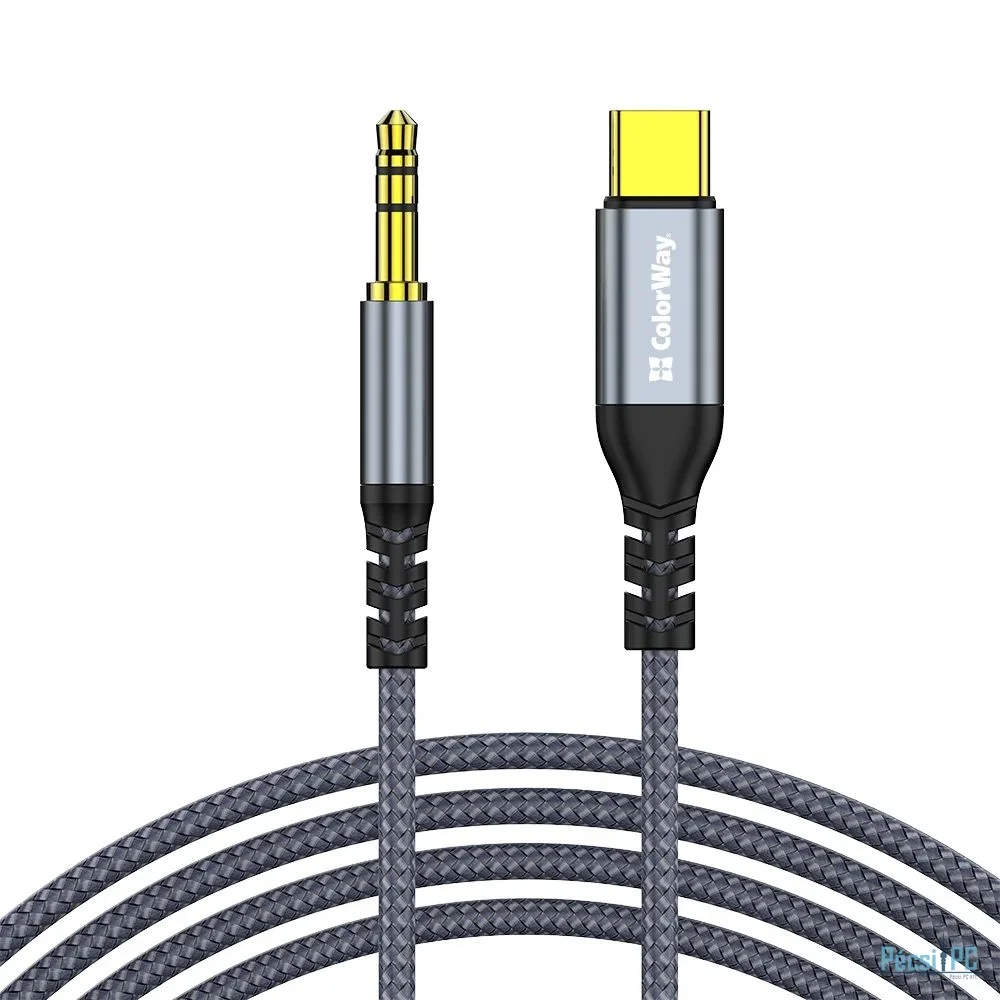 ColorWay USB-C to 3.5 mm mini-Jack Adapter 1.2m Grey