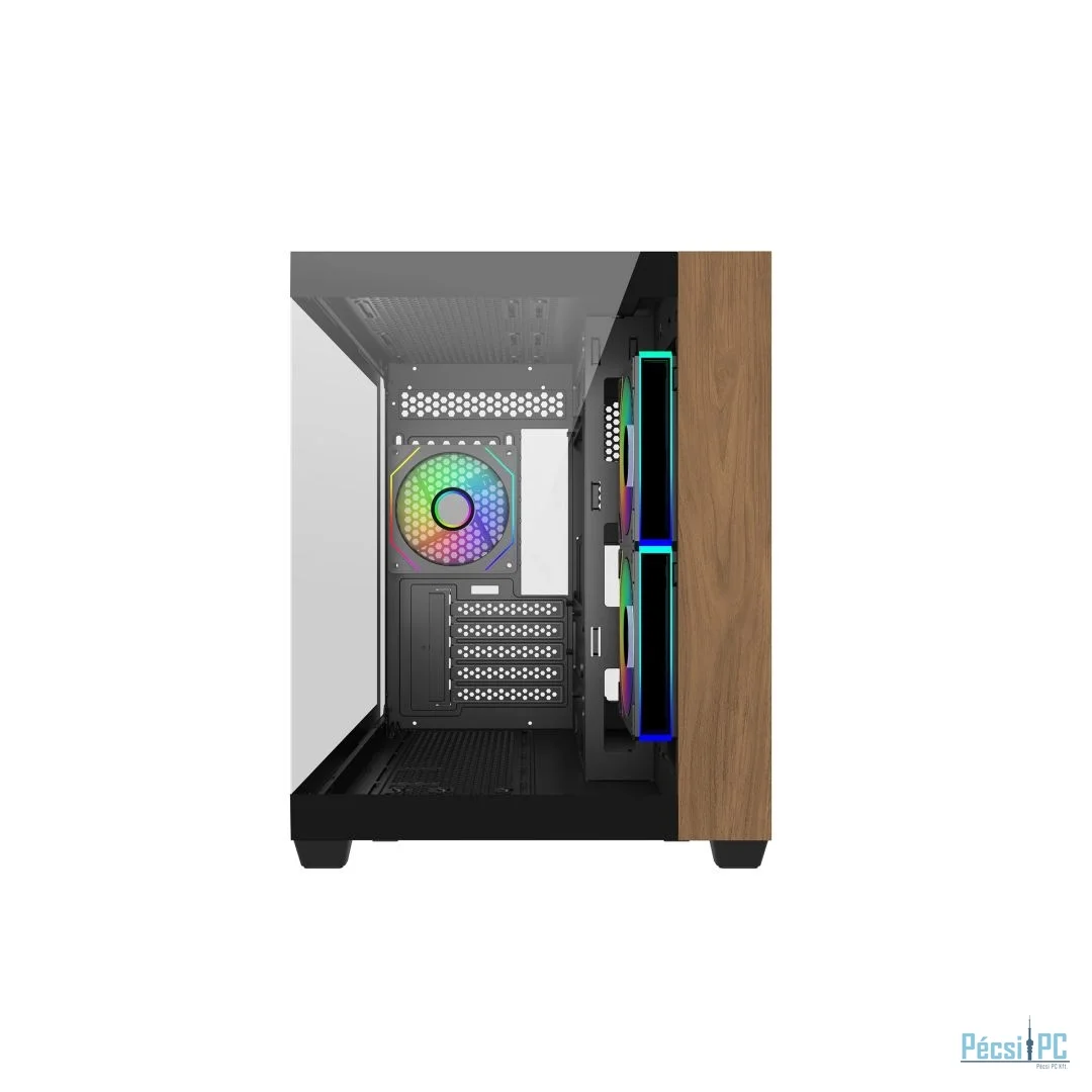 Cooler Master Elite 481 Wood Tempered Glass Black