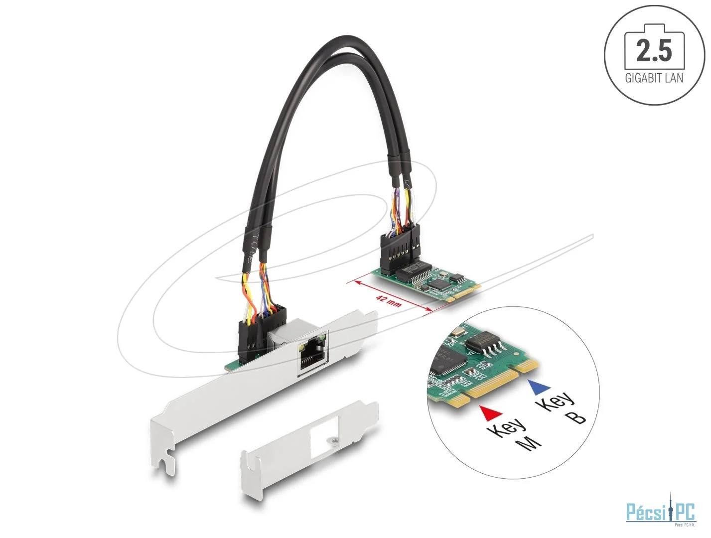 DeLock M.2 Key B+M 1 x RJ45 2,5 Gigabit LAN