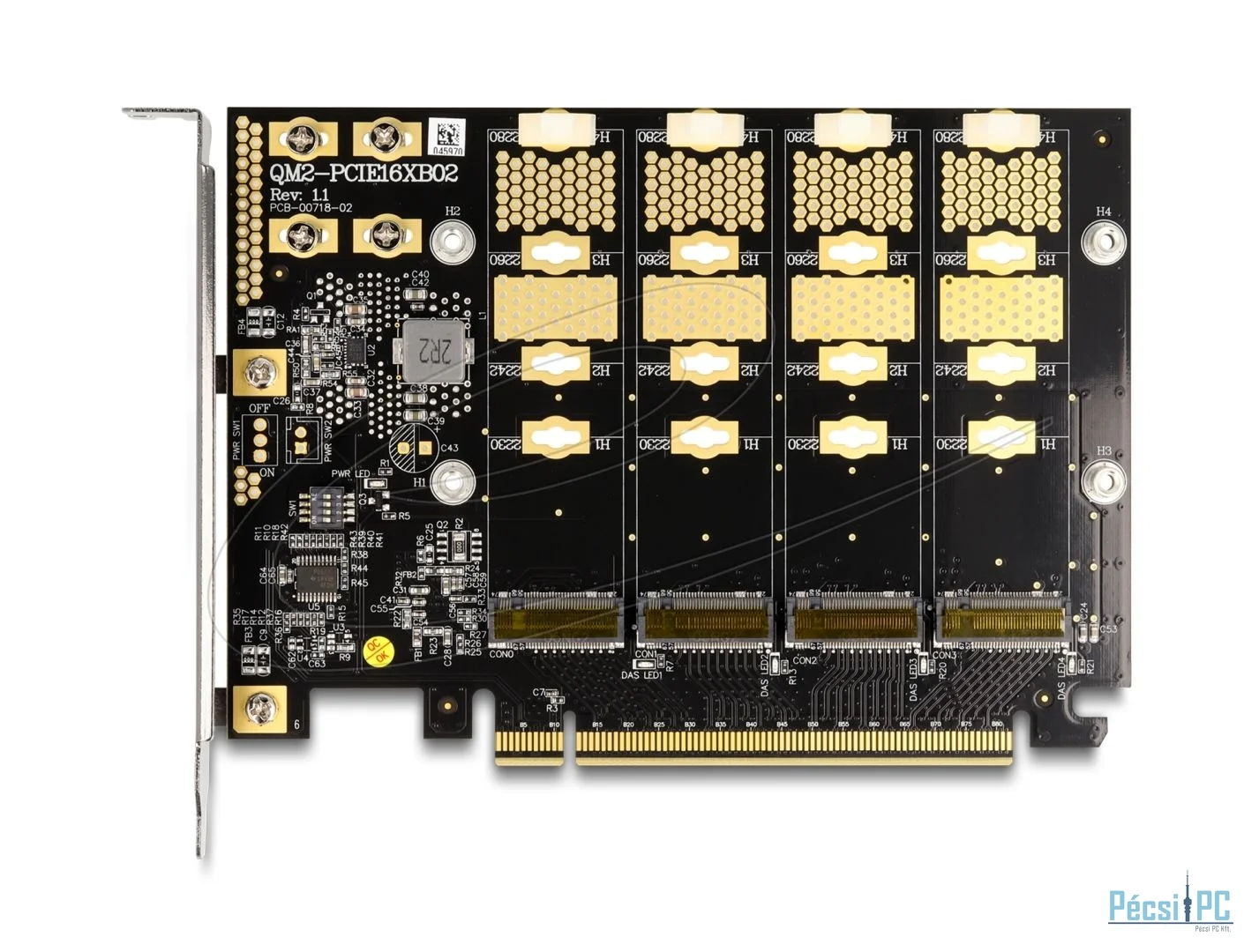 DeLock PCI Express x16 Card to 4 x internal NVMe M.2 Key M