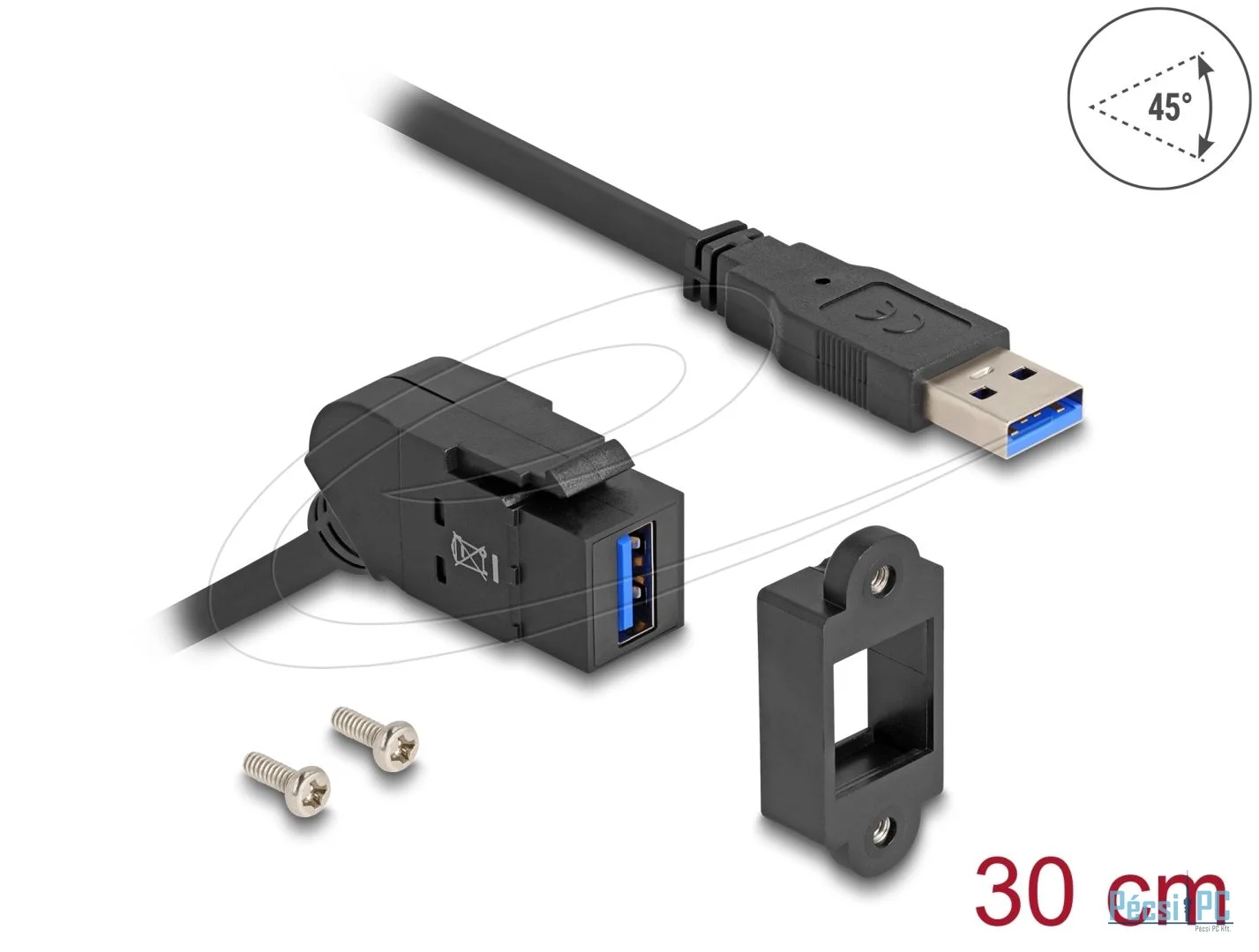 DeLock USB 3.0 A to USB 3.0 A Cable 0,3m Black