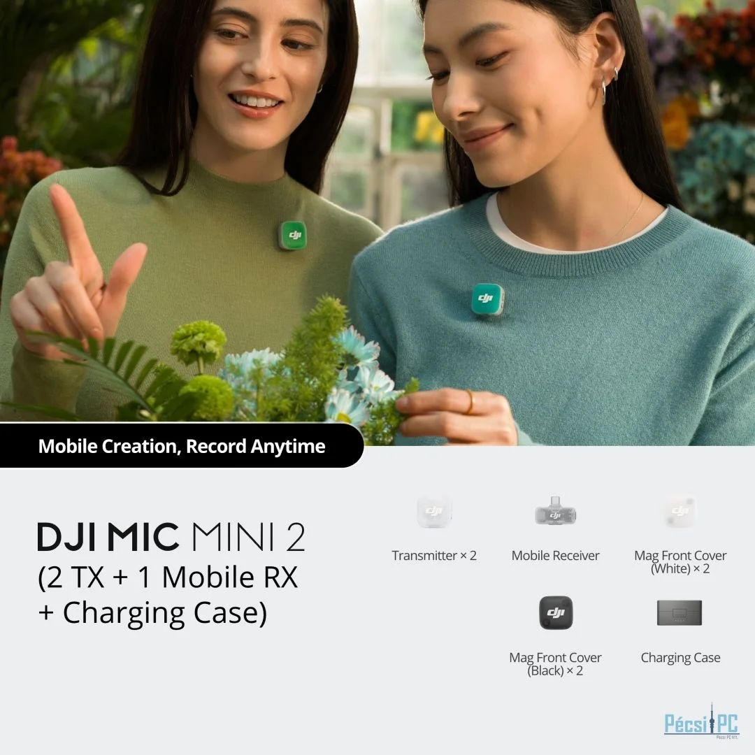 DJI Mic Mini 2 (2 TX + 1 Mobile RX + Charging Case) Black