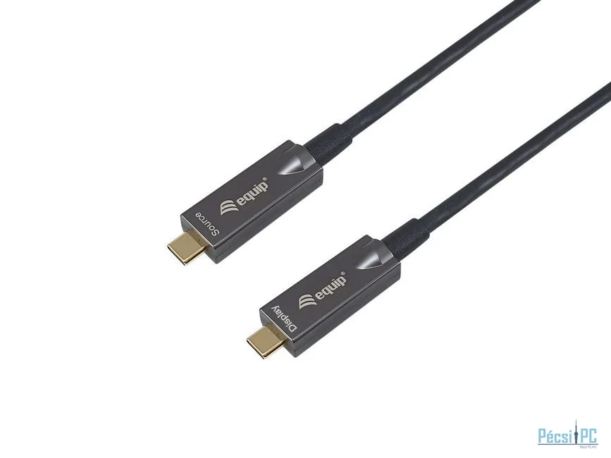 EQuip USB-C to C USB 3.2 Gen 2 10Gbps PD 60W 8K 60Hz Active Optical Cable 5m Black