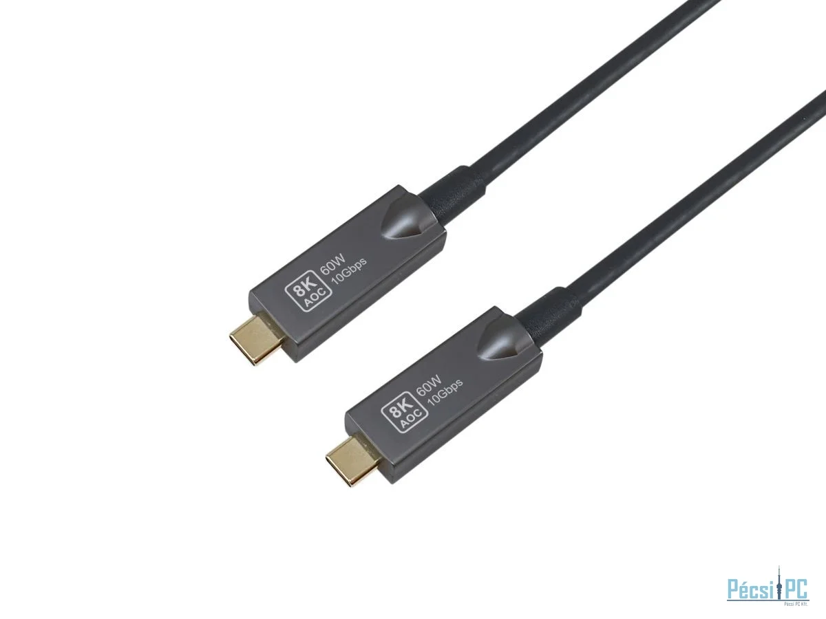 EQuip USB-C to C USB 3.2 Gen 2 10Gbps PD 60W 8K 60Hz Active Optical Cable 15m Black