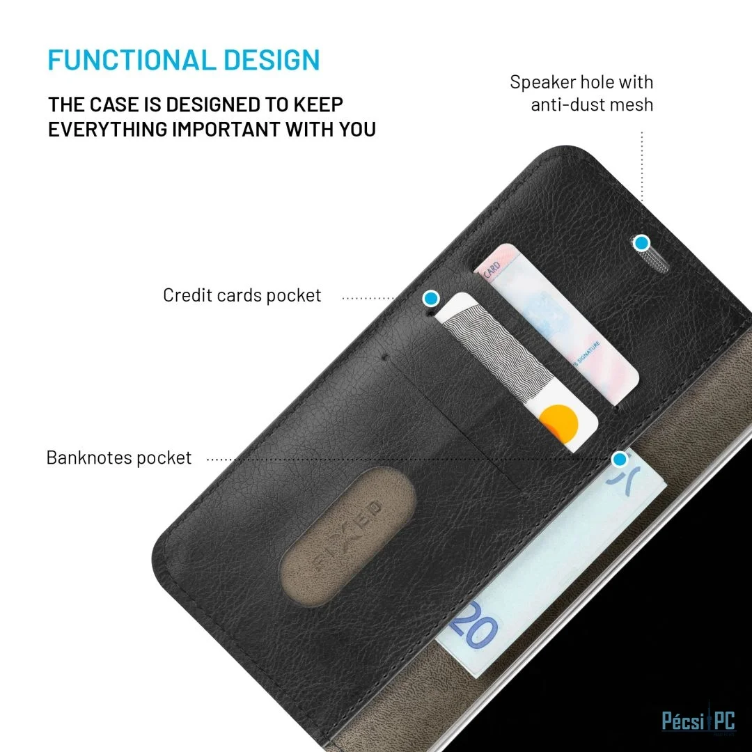 FIXED Opus pro oldalra nyíló telefontok Motorola Moto G67 telefonhoz, fekete