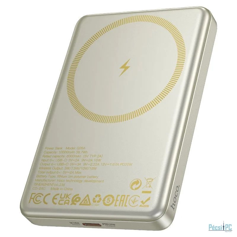 Hoco Q26A Joy 10000mAh PowerBank Titanium Gold