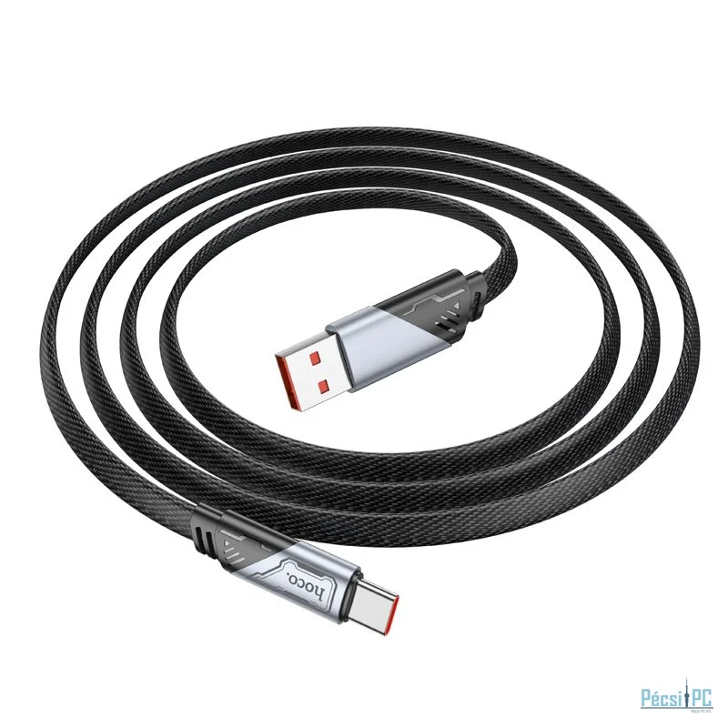 Hoco U119 5A Machine USB-A to USB-C charging data cable 1,2m Black
