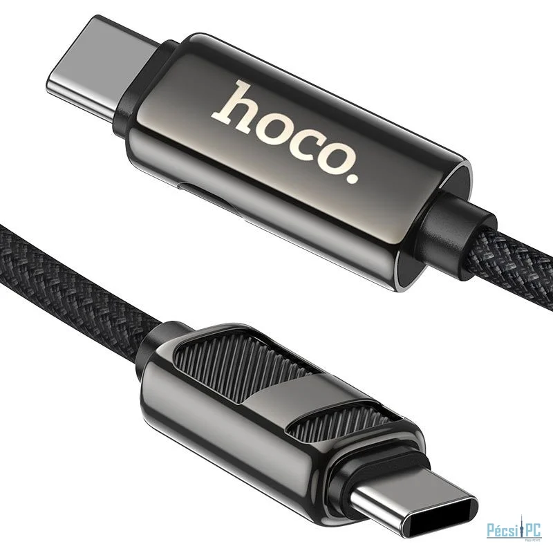 Hoco U137 USB-C to USB-C charging data cable with display 1,2m Black
